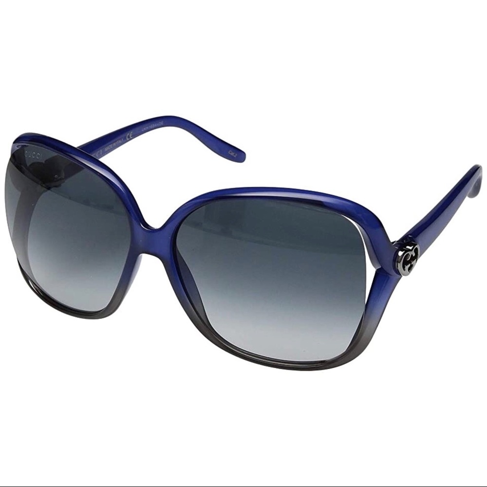 NWT GUCCI Blue Oversize Logo Sunglasses